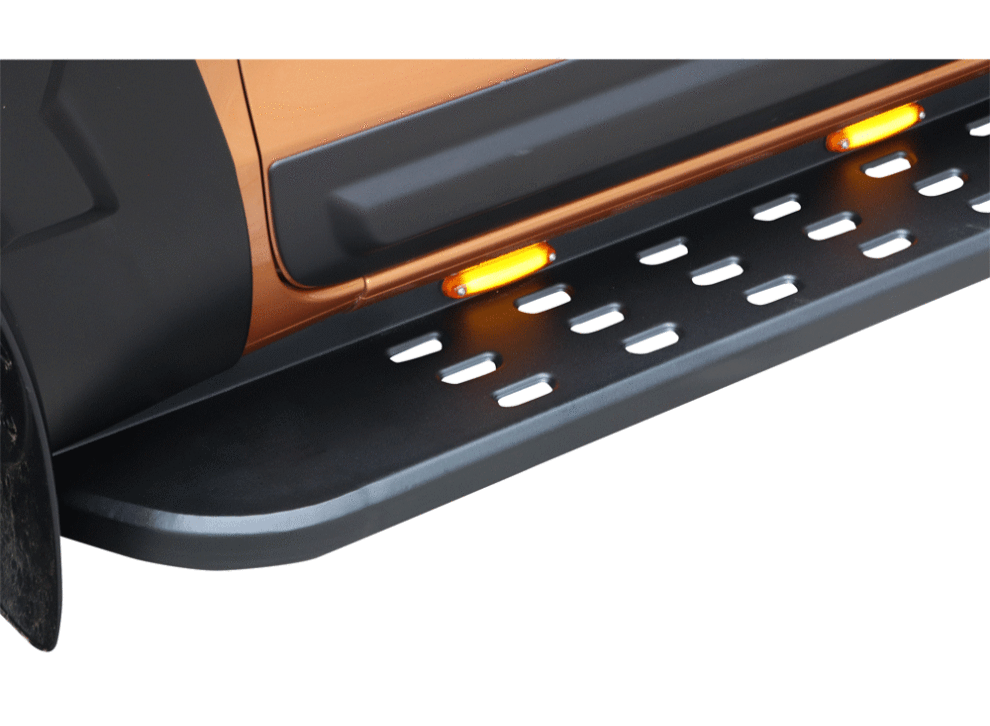 Premium Σκαλοπάτια, μαύρα, σιδερένια, βαρέως τύπου με LED | Group Lazarakis